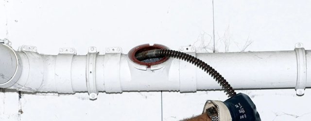 Cleanout pipe fitting and access point during a septic service call